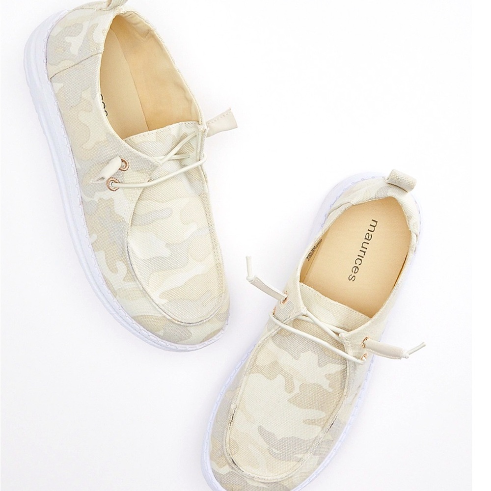 Maurices Sienna Women’s 7.5 Sand Camo Print Slip On Sneakers